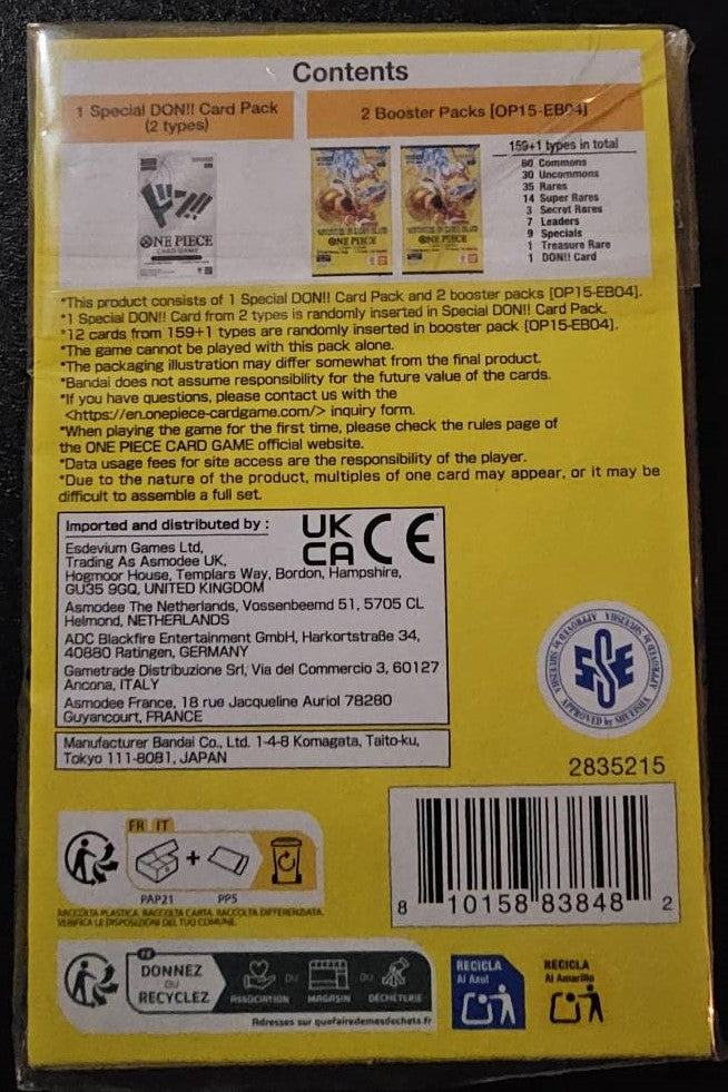 One Piece Adventure on Kami's Island OP15 DP10 2 Pack