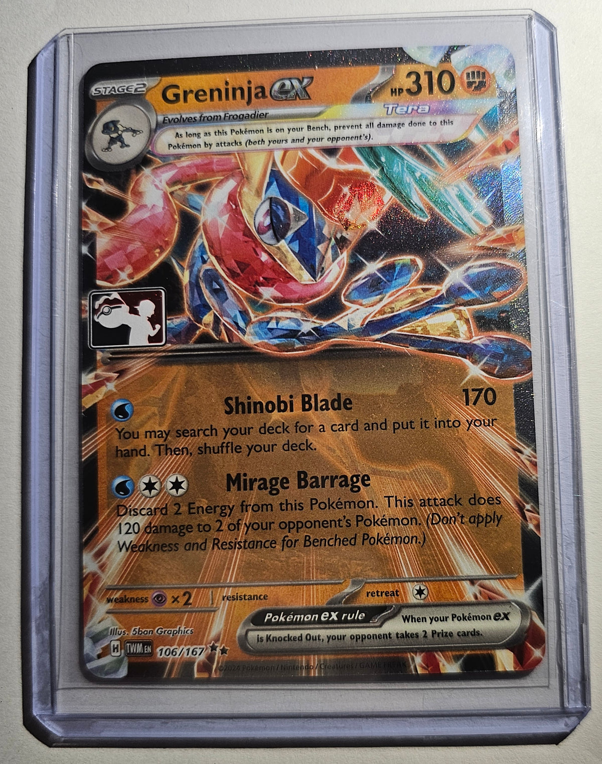 Greninja ex – Tera Holo (310 HP) Play! Stamp *NM