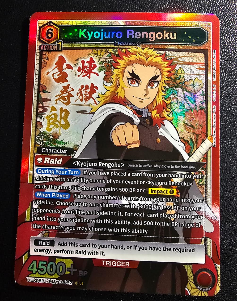 Kyojuro Rengoku SR – UEX05BT/KMY3‑072 – Demon Slayer TCG – NM