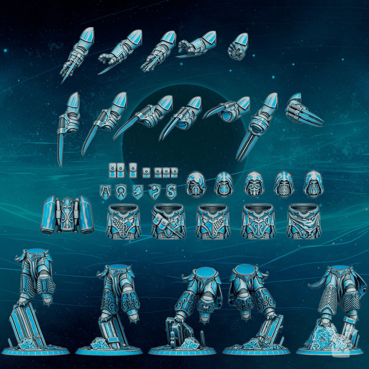 3d Printed Scylla Legion Assault Squad x5 by DakkaDakka Miniatures