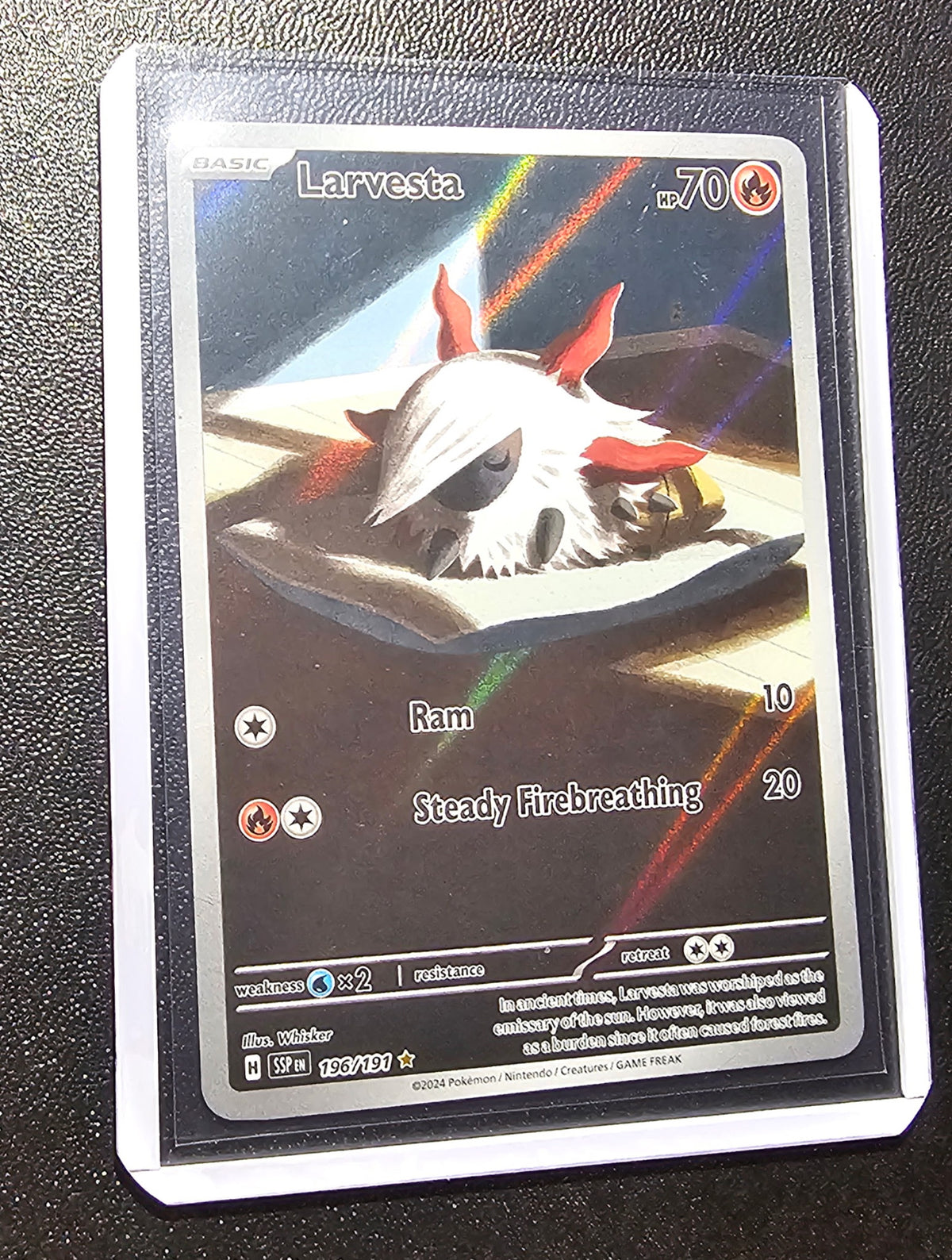 Larvesta – Secret Rare Holo – 196/191 – Mint/NM – Sun Emissary Artwork