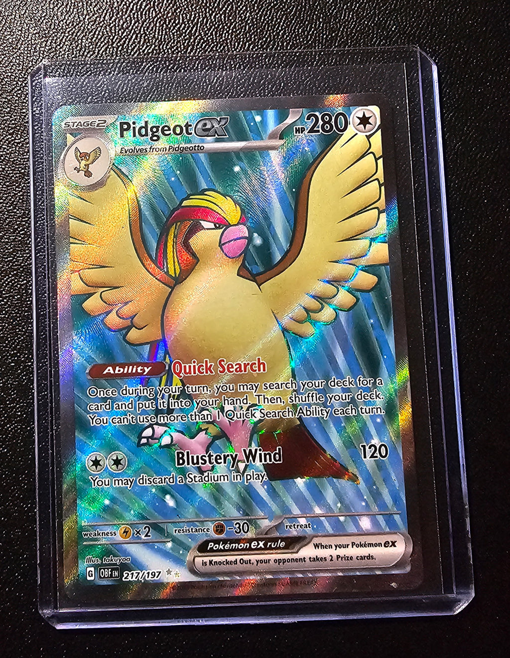 Pidgeot ex Ultra Rare Lot (2 Cards) – OBF 217/197 & 225/197 – Mint/NM – Quick Search Ability