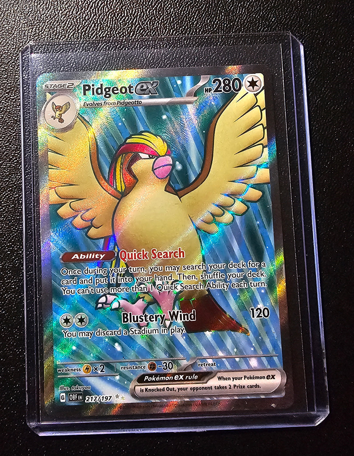 Pidgeot ex Ultra Rare Lot (2 Cards) – OBF 217/197 & 225/197 – Mint/NM – Quick Search Ability