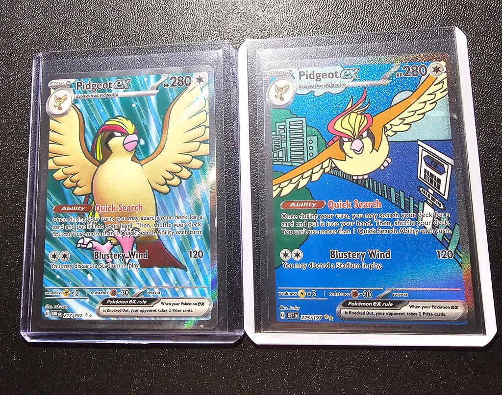 Pidgeot ex Ultra Rare Lot (2 Cards) – OBF 217/197 & 225/197 – Mint/NM – Quick Search Ability