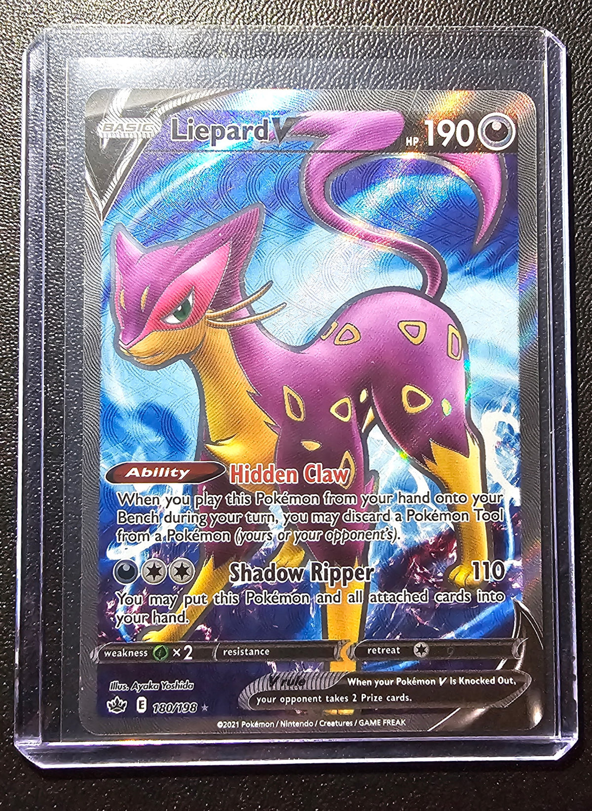 Liepard V – Full Art Ultra Rare – 180/198 – Mint/NM – Hidden Claw Ability