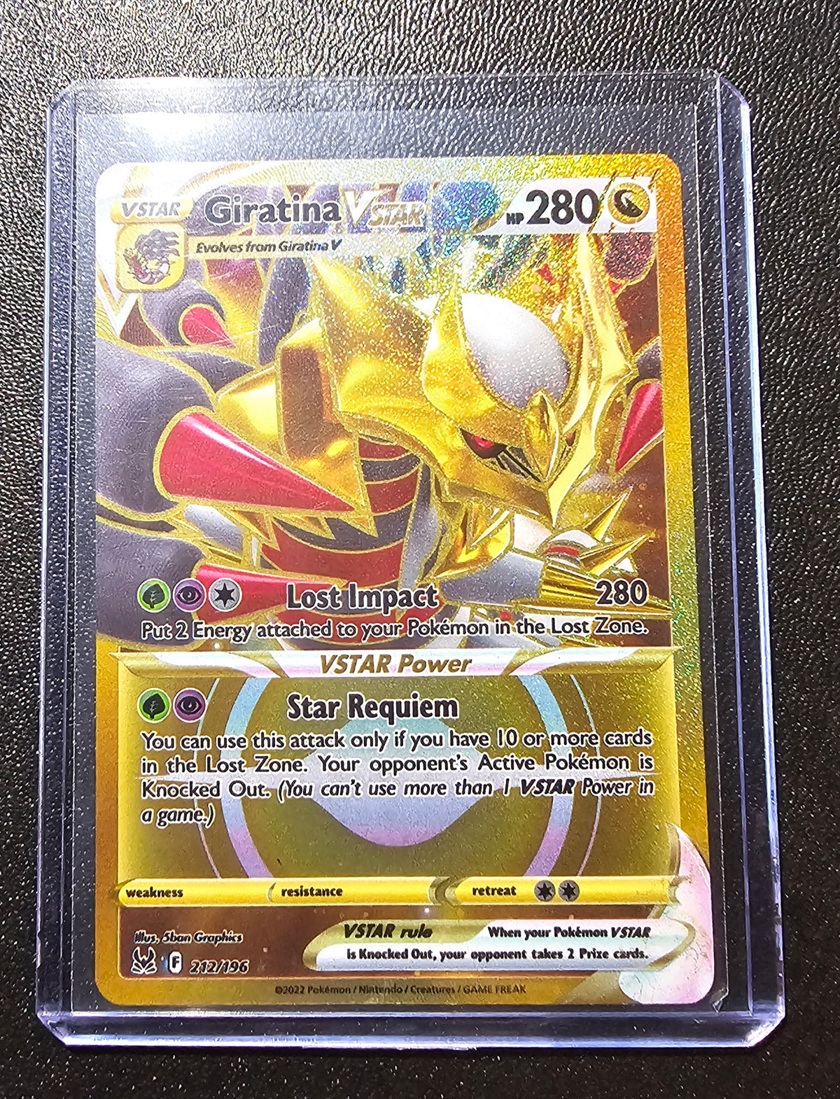 Giratina VSTAR – Gold Secret Rare – 212/196 – Mint/NM – Star Requiem VSTAR Power